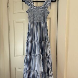 NWOT Quince Blue and White Striped Dress